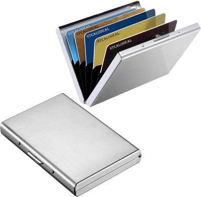Stealodeal New Silver Metal Debit/Credit Atm With Bracket Seperated Water Resistant 6 Card Holder(Set of 2, Silver)
Stealodeal New Silver Metal Debit/Credit Atm With Bracket Seperated Water Resistant 6 Card Holder(Set of 2, Silver)