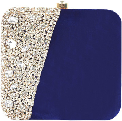 Tooba Handicraft Party Blue Clutch
