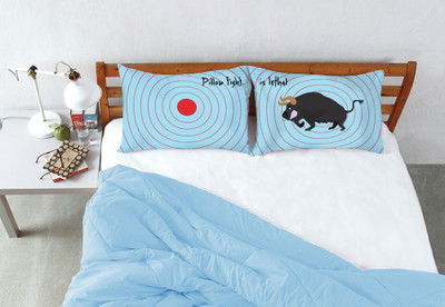 Stoa Paris Printed Pillows Cover(Pack of 2, 69 cm*46 cm, Blue)