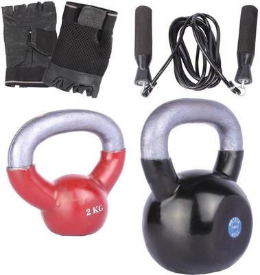 Royal 2 Kg 1 Pc Kettle Bell with 10 Kg 1 Pc Kettle Bell Skipping Rops & Hand Gloves Gym & Fitness Kit
Royal 2 Kg 1 Pc Kettle Bell with 10 Kg 1 Pc Kettle Bell Skipping Rops & Hand Gloves Gym & Fitness Kit