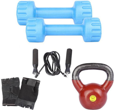 Royal 1 Kg 2 Pc PVC Dumbell with 6 Kg 1 Pc Kettle Bell Skipping Rops & Hand Gloves Gym & Fitness Kit
Royal 1 Kg 2 Pc PVC Dumbell with 6 Kg 1 Pc Kettle Bell Skipping Rops & Hand Gloves Gym & Fitness Kit