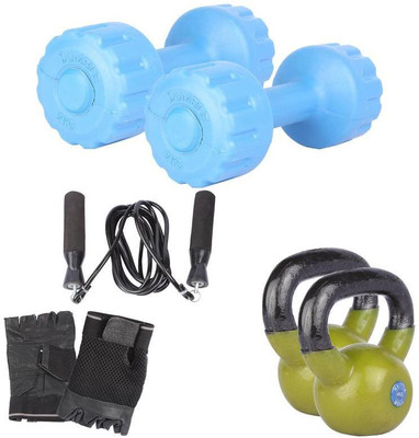 Royal 2 Kg 2 Pc PVC Dumbell with 4 Kg 2 Pc Kettle Bell Skipping Rops & Hand Gloves Gym & Fitness Kit
Royal 2 Kg 2 Pc PVC Dumbell with 4 Kg 2 Pc Kettle Bell Skipping Rops & Hand Gloves Gym & Fitness Kit