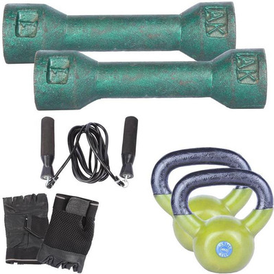 Royal 1 Kg 2 Pc Casting Dumbell with 4 Kg 2 Pc Kettle Bell Skipping Rops & Hand Gloves Gym & Fitness Kit
Royal 1 Kg 2 Pc Casting Dumbell with 4 Kg 2 Pc Kettle Bell Skipping Rops & Hand Gloves Gym & Fitness Kit