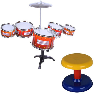 VShine 9 Pcs Musica Jazz Drum Set with Stool, musical Drum Instrument with 5 Tom-Toms Drums Set(Brown)
VShine 9 Pcs Musica Jazz Drum Set with Stool, musical Drum Instrument with 5 Tom-Toms Drums Set(Brown)