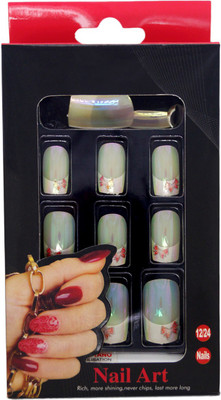 One Personal Care Bow Inspired Square Oval Tip Enhancement with Nail Glue Greenish Blue(Pack of 12)
One Personal Care Bow Inspired Square Oval Tip Enhancement with Nail Glue Greenish Blue(Pack of 12)