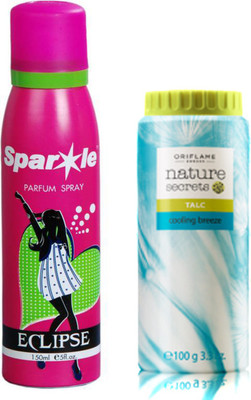 Oriflame Sweden Nature Secrets Talc Cooling Breeze (100g) (25444) With one sparkle perfume spray 150 ml(Set of 2)
Oriflame Sweden Nature Secrets Talc Cooling Breeze (100g) (25444) With one sparkle perfume spray 150 ml(Set of 2)