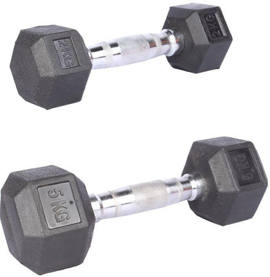 Royal 2 Kg 1 Pc Hexa Gonal Dumbell with 5 Kg 1 Pc Hexa Gonal Dumbell Fixed Weight Dumbbell(7 Kg), Colored
Royal 2 Kg 1 Pc Hexa Gonal Dumbell with 5 Kg 1 Pc Hexa Gonal Dumbell Fixed Weight Dumbbell(7 Kg), Colored