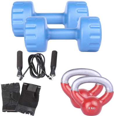 Royal 3 Kg 2 Pc PVC Dumbell with 2 Kg 2 Pc Kettle Bell Skipping Rops & Hand Gloves Gym & Fitness Kit
Royal 3 Kg 2 Pc PVC Dumbell with 2 Kg 2 Pc Kettle Bell Skipping Rops & Hand Gloves Gym & Fitness Kit