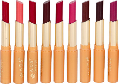 ADS Waterproof matte & satin moisturising finish lipstick set of 9 multi color(Multicolor, 2.5 ml)
ADS Waterproof matte & satin moisturising finish lipstick set of 9 multi color(Multicolor, 2.5 ml)