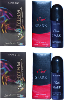 Ramsons Rhymes Black and Cool Spark Perfume 40ML Each (Pack of 4) Eau de Parfum - 160 ml(For Men & Women)
Ramsons Rhymes Black and Cool Spark Perfume 40ML Each (Pack of 4) Eau de Parfum - 160 ml(For Men & Women)