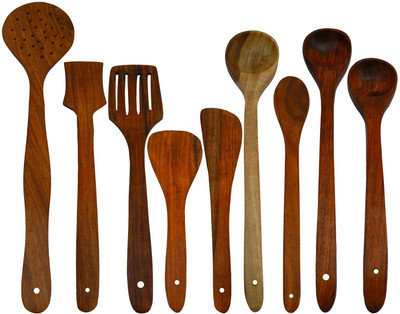 craftspoint Wooden Wooden Spoon Set(Pack of 9)