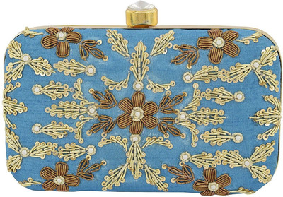 Tooba Handicraft Casual Blue Clutch