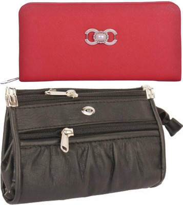 gcompany Casual Red, Black Clutch, Black;red