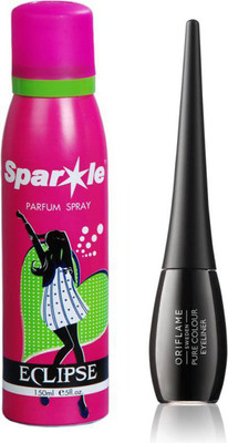 Oriflame Sweden Pure Colour Eyeliner - Black (30792) With one sparkle perfume spray 150 ml(Set of 2)
Oriflame Sweden Pure Colour Eyeliner - Black (30792) With one sparkle perfume spray 150 ml(Set of 2)