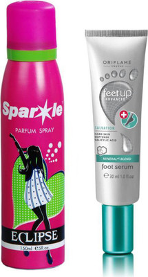 Oriflame Sweden Feet Up Advance Salvation Foot Serum 30ml ( 33030 ) With one sparkle perfume spray 150 ml(Set of 2)
Oriflame Sweden Feet Up Advance Salvation Foot Serum 30ml ( 33030 ) With one sparkle perfume spray 150 ml(Set of 2)