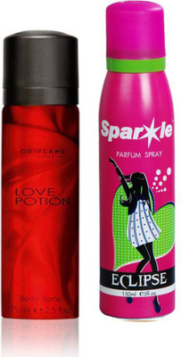 Oriflame Sweden Love Potion Body Spray - For Women 75 ml (30593) with one sparkle perfume spray 150 ml(Set of 2)
Oriflame Sweden Love Potion Body Spray - For Women 75 ml (30593) with one sparkle perfume spray 150 ml(Set of 2)