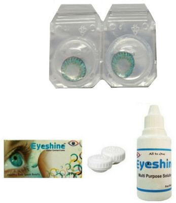 Eyeshine Turquoise Colored Contact Lens 1 Pair with case and solution (0 Power) Monthly Contact Lens(0, TURQUOISE, Pack of 4)
Eyeshine Turquoise Colored Contact Lens 1 Pair with case and solution (0 Power) Monthly Contact Lens(0, TURQUOISE, Pack of 4)