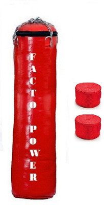 FACTO POWER 7.0 Feet Long, SRF - STANDARD Material, Red Color, Unfilled with Hanging Chain and 9 Freet Long Red Color Hand Wrap Pair Boxing Kit
FACTO POWER 7.0 Feet Long, SRF - STANDARD Material, Red Color, Unfilled with Hanging Chain and 9 Freet Long Red Color Hand Wrap Pair Boxing Kit
