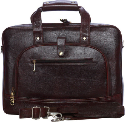 gossip leather 15 inch Laptop Messenger Bag(Black), Brown