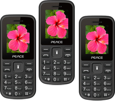 Peace P1 Pack of Three Mobiles(Black, Black$$Blue, Black$$Red)