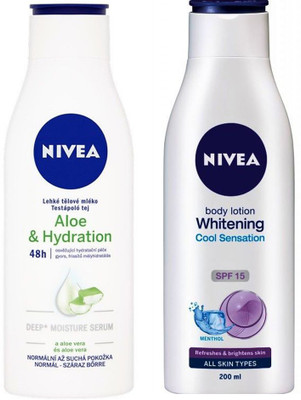 Nivea ALOE HYDRATION BODY LOTION 200 ML+ WHITENING COOL SENSATION BODY BODY LOTION 200 ML(200 ml)
Nivea ALOE HYDRATION BODY LOTION 200 ML+ WHITENING COOL SENSATION BODY BODY LOTION 200 ML(200 ml)