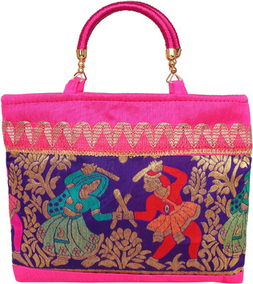 Eshopmart Women Casual Pink Cotton Hand-held Bag