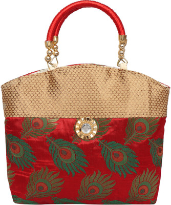 Eshopmart Women Casual Red Cotton Hand-held Bag