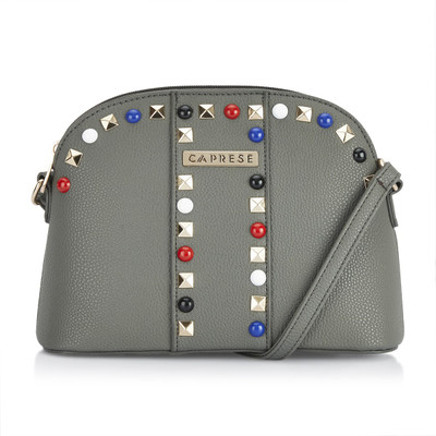 Caprese Women Casual Grey Leatherette Sling Bag