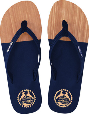 Levitate Dual Wood Flip Flops, Navy wood