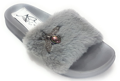 Angel Fashion Slides, Grey