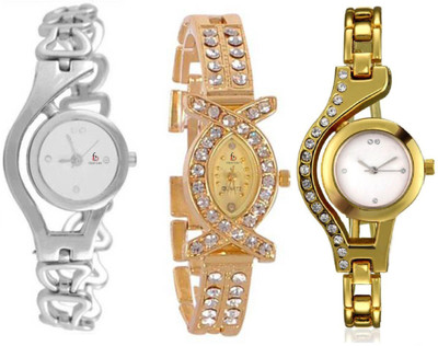 Freny Exim Set Of 3 Precious And Beautiful Silver And golden diamond dial Chain belt Bracelet type Trendy Womens Watches For Girls Chain Series_11 Watch - For Girls
Freny Exim Set Of 3 Precious And Beautiful Silver And golden diamond dial Chain belt Bracelet type Trendy Womens Watches For Girls Chain Series_11 Watch - For Girls