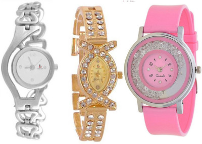Freny Exim Combo Set Of 3 Silver Chain belt Golden Diamond Bracelet Strap Round Movable Diamond Dial Trendy Style Womens Watches For Girls Chain Series_8 Watch - For Girls
Freny Exim Combo Set Of 3 Silver Chain belt Golden Diamond Bracelet Strap Round Movable Diamond Dial Trendy Style Womens Watches For Girls Chain Series_8 Watch - For Girls