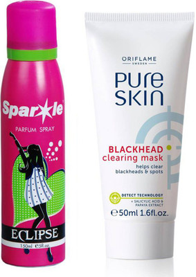 Oriflame Sweden Pure Skin Blackhead Clearing Mask 50ml (32650) With one sparkle perfume spray 150 ml(Set of 2)
Oriflame Sweden Pure Skin Blackhead Clearing Mask 50ml (32650) With one sparkle perfume spray 150 ml(Set of 2)