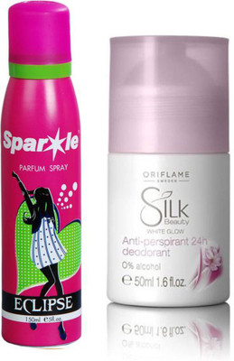 Oriflame Sweden Silk Beauty White Glow Roll-On 50ml (22714) With one sparkle perfume spray 150 ml(Set of 2)
Oriflame Sweden Silk Beauty White Glow Roll-On 50ml (22714) With one sparkle perfume spray 150 ml(Set of 2)