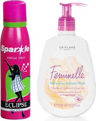 Oriflame Sweden FEMINELLE Refreshing Intimate Wash 300ml (33022) With one sparkle perfume spray 150 ml(Set of 2)
Oriflame Sweden FEMINELLE Refreshing Intimate Wash 300ml (33022) With one sparkle perfume spray 150 ml(Set of 2)