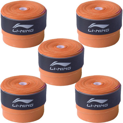 Li-Ning GP-20 Badminton Racquet Grip, Set of 5 Gripper(Orange, Pack of 5)