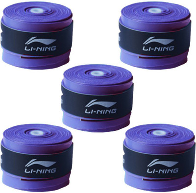 Li-Ning GP-20 Badminton Racquet Grip, Set of 5 Gripper(Purple, Pack of 5)
