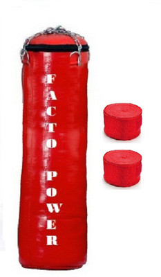 FACTO POWER 2.0 Feet Long, SRF - STANDARD Material, Red Color, Unfilled with Hanging Chain and 9 Freet Long Red Color Hand Wrap Pair Boxing Kit
FACTO POWER 2.0 Feet Long, SRF - STANDARD Material, Red Color, Unfilled with Hanging Chain and 9 Freet Long Red Color Hand Wrap Pair Boxing Kit
