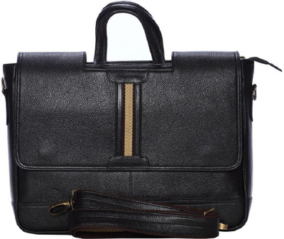 gossip leather 15 inch Laptop Messenger Bag(Black)