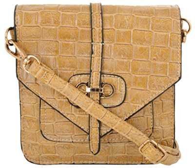 La Fleur Women Casual Beige PU Sling Bag