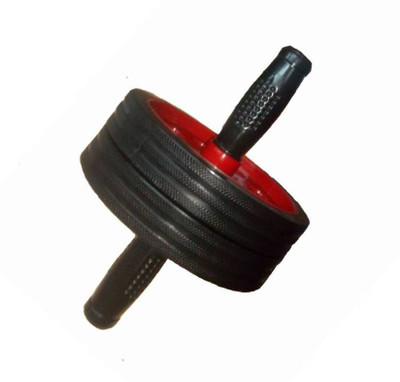 La Mod Dual Wheel roller With Knee Mat Ab Exerciser(Red)
