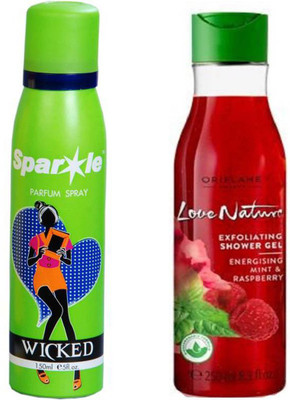 Oriflame Sweden Love Nature Exfoliating Shower Gel Energising Mint & Raspberry 250ml (32602) With one sparkle perfume spray 150 ml(Set of 2)
Oriflame Sweden Love Nature Exfoliating Shower Gel Energising Mint & Raspberry 250ml (32602) With one sparkle perfume spray 150 ml(Set of 2)