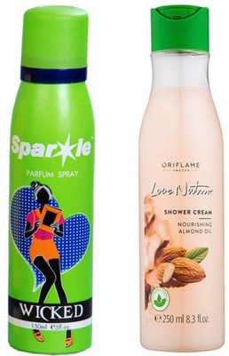 Oriflame Sweden Love Nature Shower Gel with Nourishing Almond Oil 250ml (32616) With one sparkle perfume spray 150 ml(Set of 2)
Oriflame Sweden Love Nature Shower Gel with Nourishing Almond Oil 250ml (32616) With one sparkle perfume spray 150 ml(Set of 2)