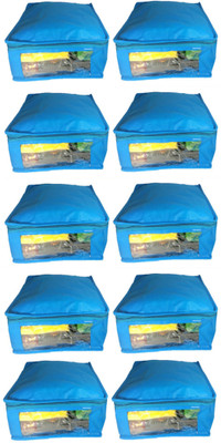 Afrose High Quality Multipurpose Non-Woven Plain 10inch Saree Cover 10PC Capacity 10-15 Units Saree/Blouse Each(Blue)