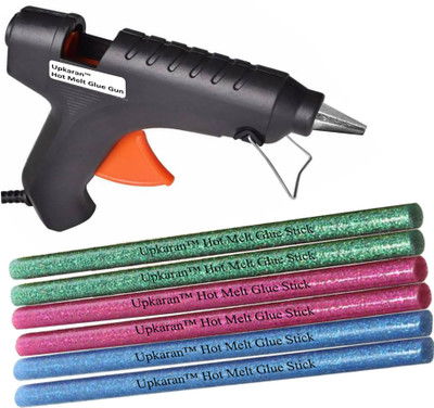 Upkaran Hot Melt Glue Gun kit 40 Watt With 6 Multicolor Glitter Glue Sticks For Decorations & Bonding Artificial Flowers High-Tech Professional Electronic Standard Temperature Corded Glue Gun(11 mm)
Upkaran Hot Melt Glue Gun kit 40 Watt With 6 Multicolor Glitter Glue Sticks For Decorations & Bonding Artificial Flowers High-Tech Professional Electronic Standard Temperature Corded Glue Gun(11 mm)