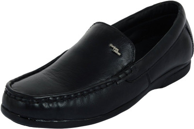 Amanio Leather Loafers Shoes For Men Bellies For Men(Black, Orange