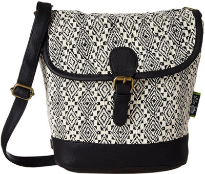 Kanvas Katha Women Casual Black, White Acrylic Sling Bag