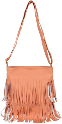 ayeshu Girls Casual Pink Leatherette Sling Bag