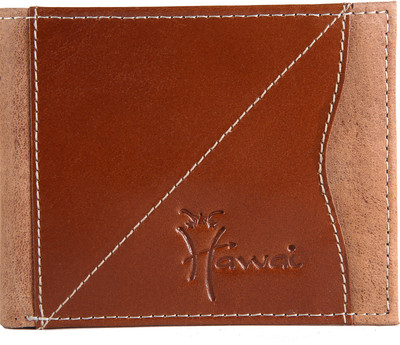 Hawai Men Tan Genuine Leather Wallet(6 Card Slots)