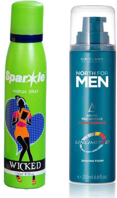 Oriflame Sweden North for Men Unlimited Shaving Foam 200ml ( 33161 ) With one sparkle perfume spray 150 ml(Set of 2)
Oriflame Sweden North for Men Unlimited Shaving Foam 200ml ( 33161 ) With one sparkle perfume spray 150 ml(Set of 2)